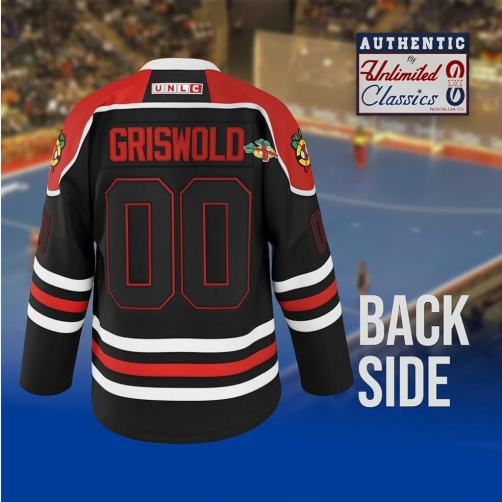 CLARK GRISWOLD CHRISTMAS VACATION BLACKHAWKS JERSEY 🎄 Rare Black Color! - Picture 2 of 5